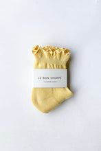 Load image into Gallery viewer, RUFFLED HUGGER CREW SOCKS- Banana Cream Le Bon Shoppe 
