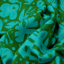 Load image into Gallery viewer, Night Pollinators Scarf | 100% Silk Bandana | Women's Scarf Voyager Silk - Silk Scarves 
