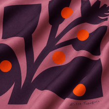 Load image into Gallery viewer, Purple and Red Botanical Scarf | 100% Silk | Hair Scarf Voyager Silk - Silk Scarves 
