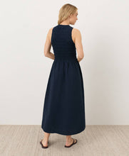 Load image into Gallery viewer, Women's Coastal Double Gauze Smocked Dress Pact Navy X-Large 
