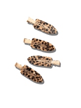 Load image into Gallery viewer, 4pc Creaseless Clip Set | Eco-Friendly Acetate Solar Eclipse Leopard 
