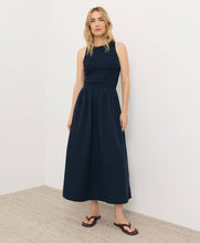 Load image into Gallery viewer, Women's Coastal Double Gauze Smocked Dress Pact Navy Medium 
