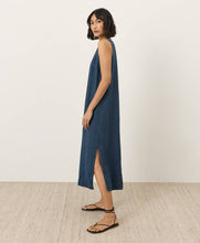 Load image into Gallery viewer, Women's Linen Easy Tank Dress Pact Extra Small Yarn Dye Navy Blue 
