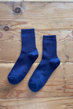 Load image into Gallery viewer, Her Socks - Mercerized Combed Cotton Rib Le Bon Shoppe Midnight 
