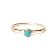 Load image into Gallery viewer, Mini Turquoise Stacking Ring in Gold The Land of Salt 
