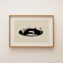 Load image into Gallery viewer, Skate Session on Vinyl Record Minimal Art Print Tumbleweed Design Studio 
