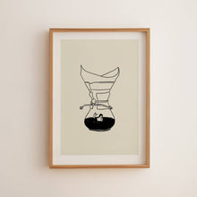 Load image into Gallery viewer, Pour Over Coffee &amp; Mermaid Minimal Art Print Tumbleweed Design Studio 
